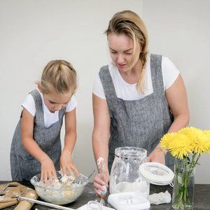 Vikolino Kids Linen Pinafore Japanese Apron Dress